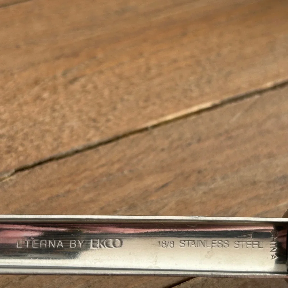 Eterna by Ekco Stainless Steel Solid Serving Spoon 18/8 Silver Hanging Loop
